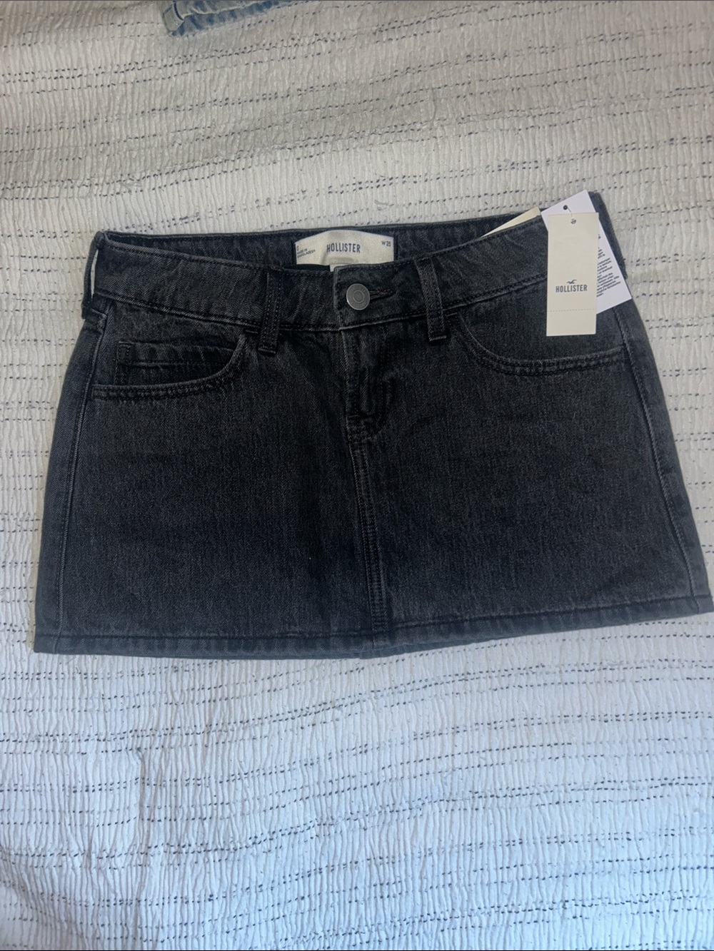 Hollister Charcoal Black Wash Denim Mini Skirt